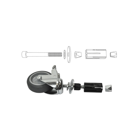 Zwenkwiel Ø 75 mm met rem