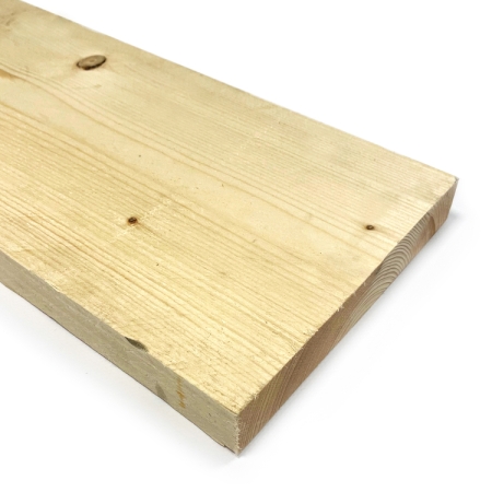 Vurenhout glad geschaafd 19,5 x 3,3 cm lengte tot 4,2 meter