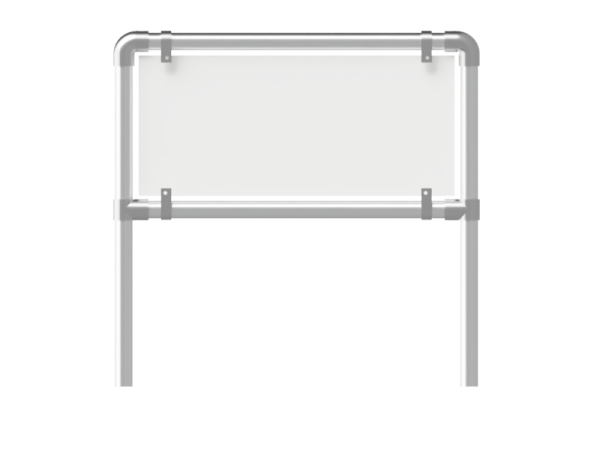 Reclameframe voor bord uit buis Ø 33,7 mm staal, gegalvaniseerd