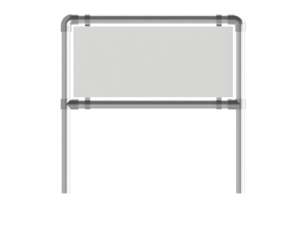 Reclameframe voor bord uit buis Ø 33,7 mm staal, gegalvaniseerd
