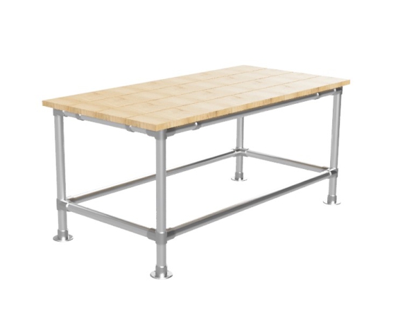 Steigerbuis onderstel tafel met onder-etage uit buis Ø 33,7 mm