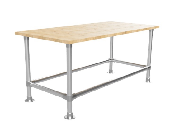 Steigerbuis onderstel tafel met onder-etage uit buis Ø 42,4 mm