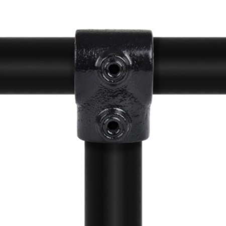 Kort T-stuk zwart Ø 48,3 mm