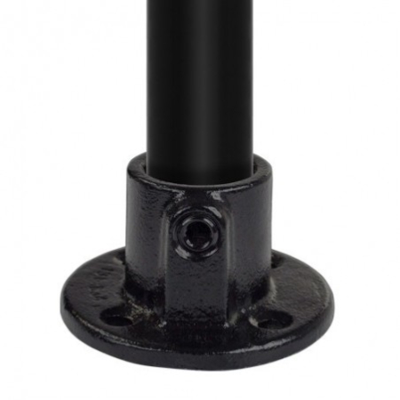 Ronde wand/plafond/voetplaat zwart Ø 48,3 mm