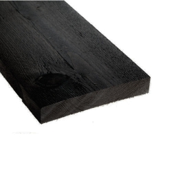 Steigerplank vuren zwart ruw 19,5 x 3,2 cm lengte tot 2,5 meter 
