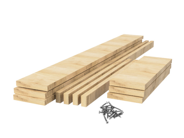 Steigerhout tafelblad vuren met omranding bouwpakket op maat Breedte 63 cm