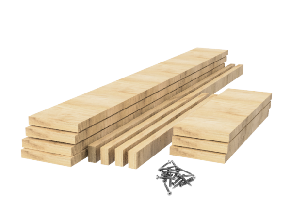 Steigerhout tafelblad vuren met omranding bouwpakket op maat Breedte 82 cm