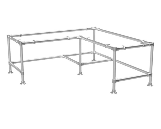 Steigerbuis onderstel bureau hoektafel uit buis Ø 33,7 mm