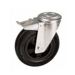 Rubberband zwenkwiel Ø 80 mm met rem