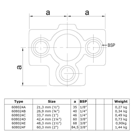 T-Kruisstuk Ø 26,9 mm