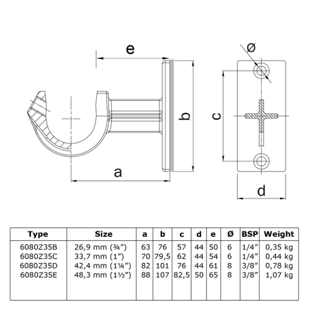 Flens gordijn roede Ø 26,9 mm
