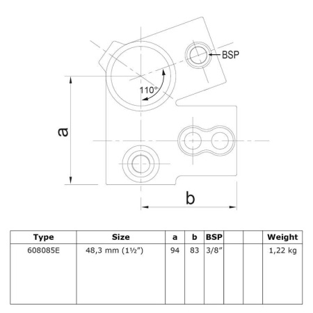 Dakrand verbinding Ø 48,3 mm