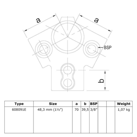 Daknok verbinding Ø 48,3 mm