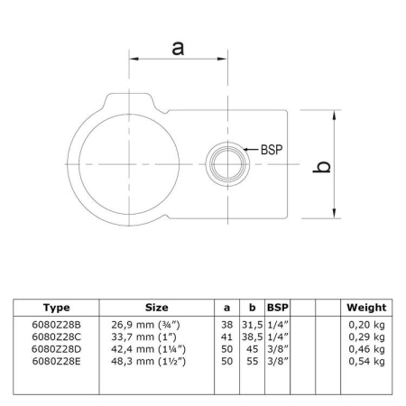 Kruisstuk uitwendig 90° zwart Ø 26,9 mm