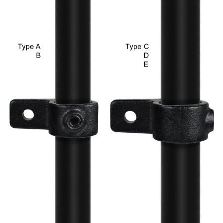 Enkele bevestigingslip uitwendig zwart Ø 21,3 mm