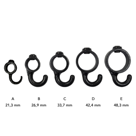 Haak gedraaid zwart Ø 48,3 mm