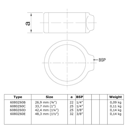 Borgring zwart Ø 26,9 mm