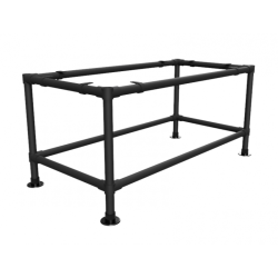 Zwarte steigerbuis onderstel tafel met onder-etage uit buis Ø 33,7 mm