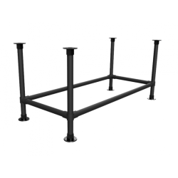 Zwarte steigerbuis onderstel tafel met onder-etage uit buis Ø 33,7 mm