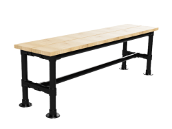 Zwarte steigerbuis onderstel bank uit buis Ø 33,7 mm excl. plank