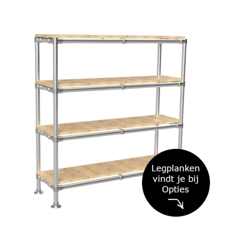 Steigerbuis Kast met 4 etages uit buis Ø 26,9 mm excl planken