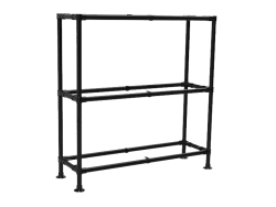 Steigerbuis Kast zwart met 3 etages uit zwarte buis Ø 42,4 mm excl planken