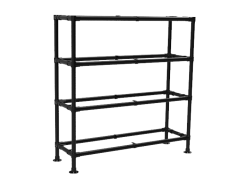 Steigerbuis Kast zwart met 4 etages uit zwarte buis Ø 42,4 mm excl planken