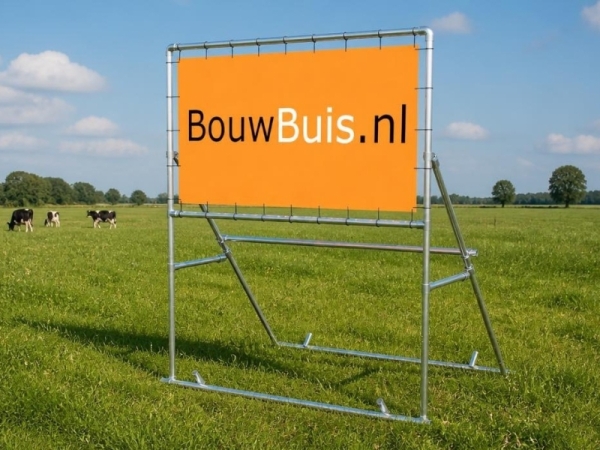 Vrijstaand Spandoekframe (zonder spandoek) uit aluminium buis Ø 42,4 mm