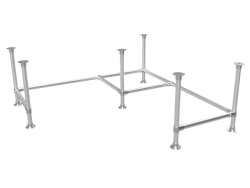 Steigerbuis onderstel bureau hoektafel uit buis Ø 42,4 mm voor zelfdragend blad