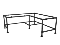 Zwart onderstel bureau hoektafel uit buis Ø 42,4 mm