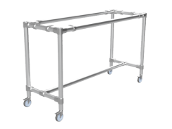 Steigerbuis bartafel onderstel Ø 33,7 mm zwenkwielen Ø 50 mm