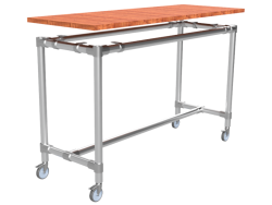 Steigerbuis bartafel onderstel Ø 42,4 mm zwenkwielen Ø 75 mm