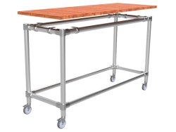 Steigerbuis bar statafel onderstel Ø 42,4 mm zwenkwielen 75 mm