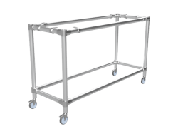 Steigerbuis bar statafel onderstel Ø 42,4 mm zwenkwielen 75 mm