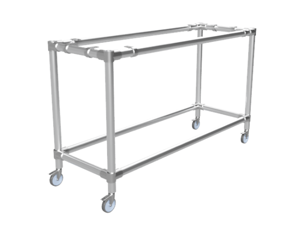 Steigerbuis bar statafel onderstel Ø 42,4 mm zwenkwielen 75 mm