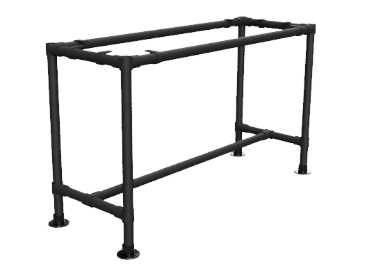 Zwarte steigerbuis bartafel onderstel Ø 33,7 mm