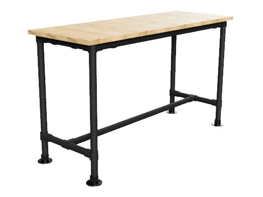 Zwarte steigerbuis bartafel onderstel Ø 42,4 mm