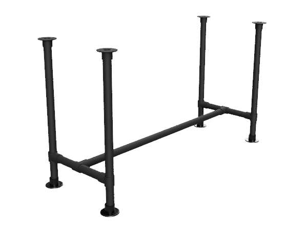 Zwarte steigerbuis bartafel onderstel Ø 48,3 mm