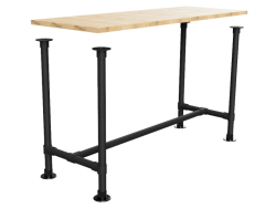 Zwarte steigerbuis bartafel onderstel Ø 48,3 mm