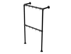 Zwarte steigerbuis kapstok staand Ø 33,7 mm