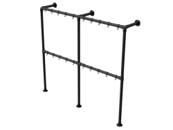 Zwarte steigerbuis garderobe kapstok staand Ø 33,7 mm