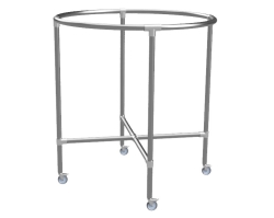 Rond kledingrek uit steigerbuis Ø 26,9 mm met zwenkwielen