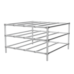 Materiaalrek met drie etages uit buis Ø 42,4 mm