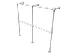 Kledingrek staand dubbel uit steigerbuis Ø 33,7 mm