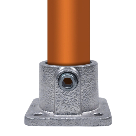 Vierkante montageplaat met doorlopend gat Ø 42,4 mm