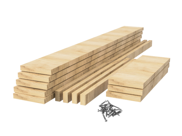 Steigerhout tafelblad vuren met omranding bouwpakket op maat Breedte 102 cm