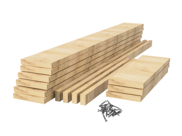 Steigerhout tafelblad vuren met omranding bouwpakket op maat Breedte 121 cm
