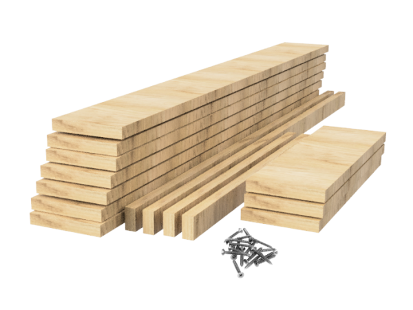 Steigerhout tafelblad vuren met omranding bouwpakket op maat Breedte 141 cm