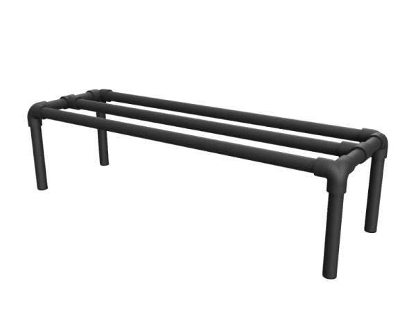 Steigerbuis schoenenrek op maat uit buis 26,9 mm 1 etage zwart