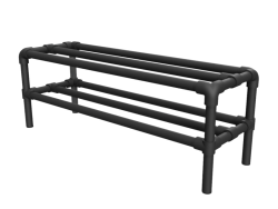 Steigerbuis schoenenrek op maat uit buis 26,9 mm 2 etages zwart